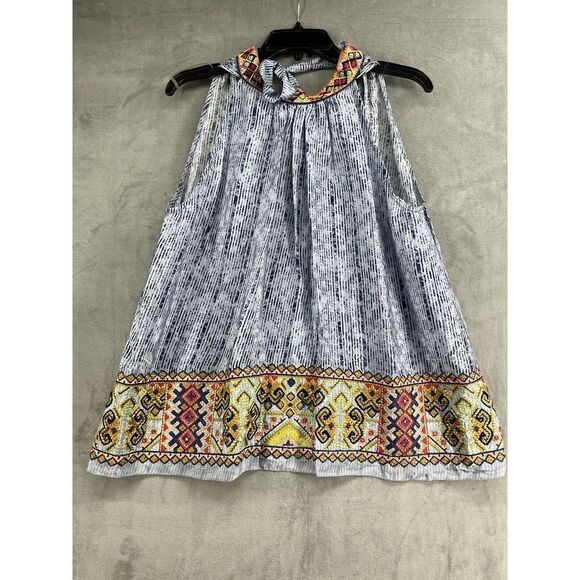 Anthropologie Bhanuni by Jyoti Jina Blue Halter Top Size Small - Picture 2 of 10